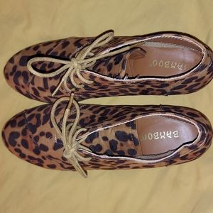 Leopard pattern booties